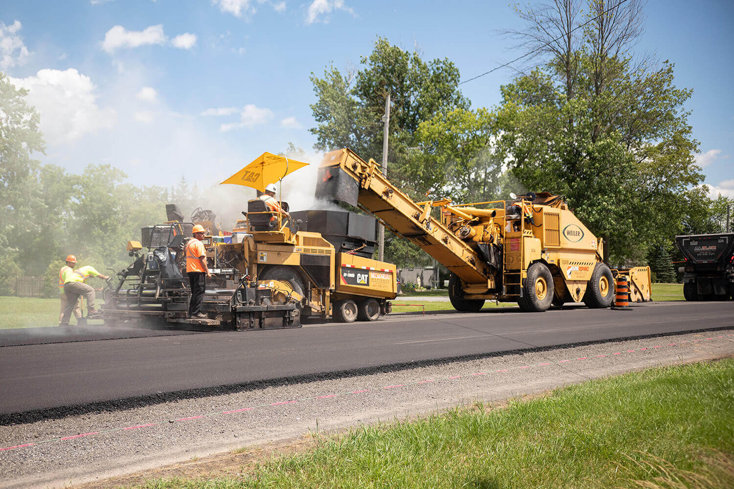Wind turbines reached by newly graded and compacted access roads
